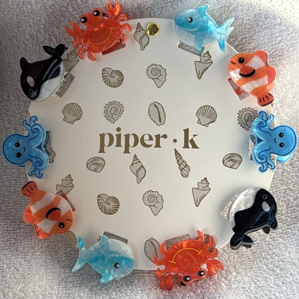 Piper K Sea Animal Life Hair Clips 🐬 🐳 🐙